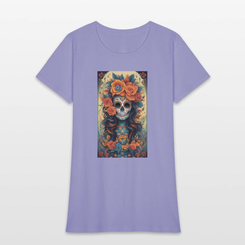 Beautiful Sugar Skull Woman With Flowers