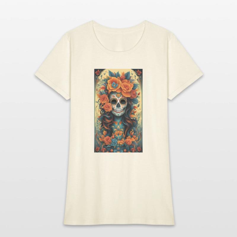 Beautiful Sugar Skull Woman With Flowers