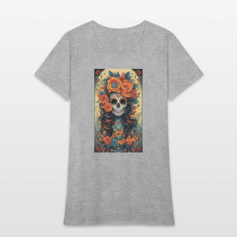 Beautiful Sugar Skull Woman With Flowers
