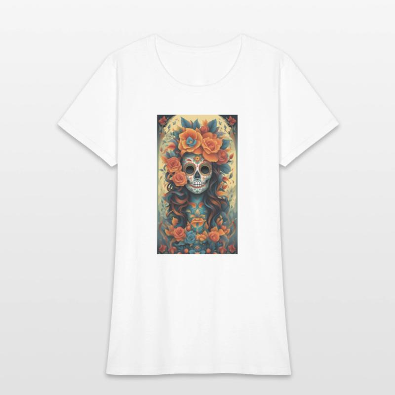 Beautiful Sugar Skull Woman With Flowers