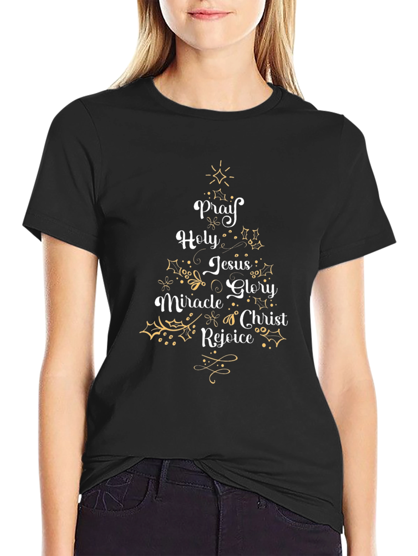 Pray Holy Christmas Graphic Tee