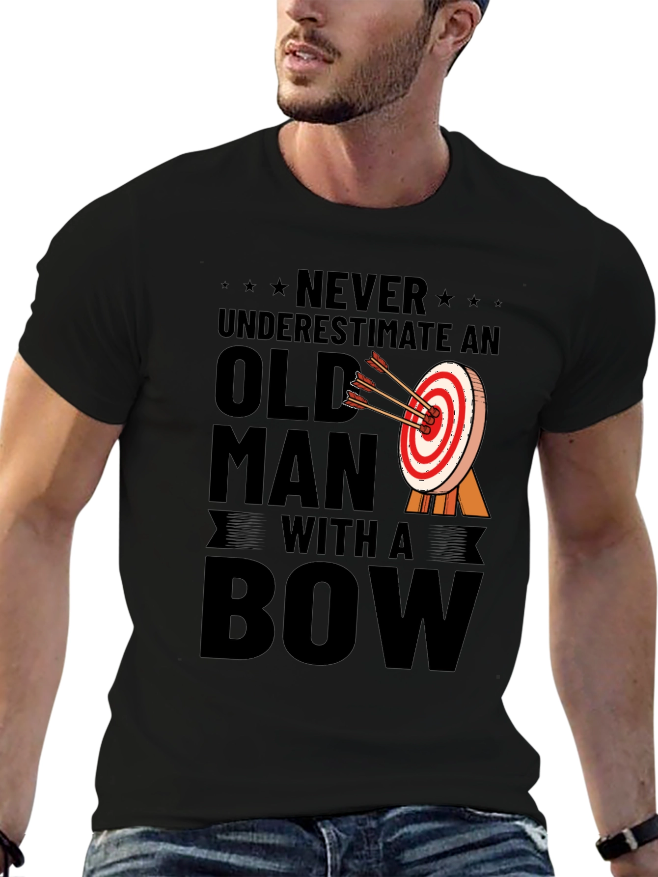 Never Underestimate an Old Man with a Bow T-Shirt