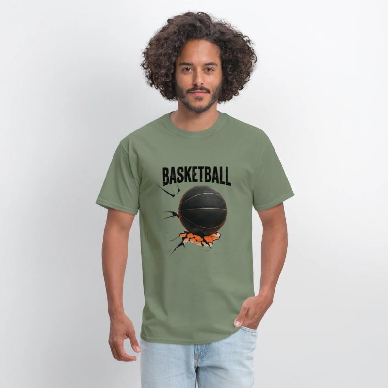 Black Basketball with Cracked Surface