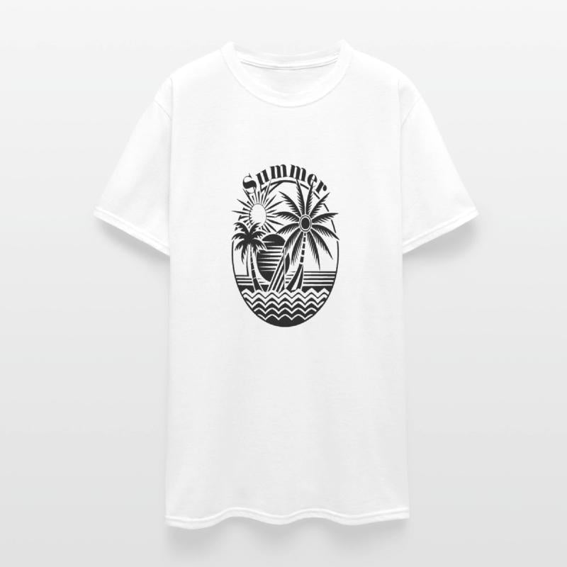 Black Color Summer Themed Vector lllustration