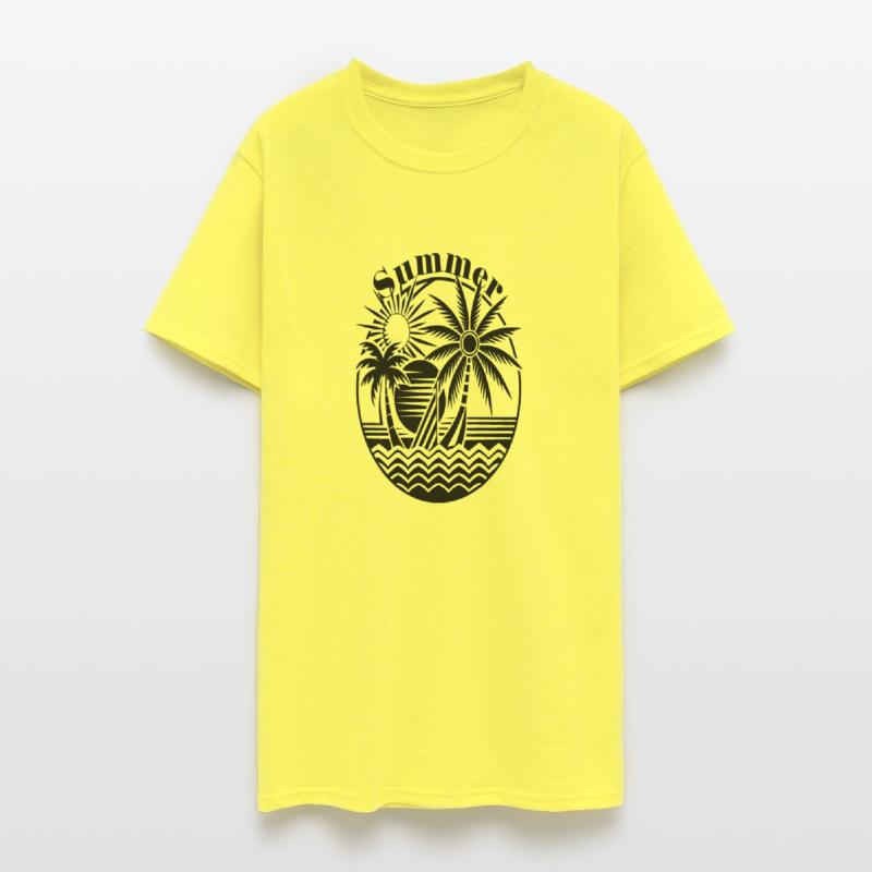 Black Color Summer Themed Vector lllustration