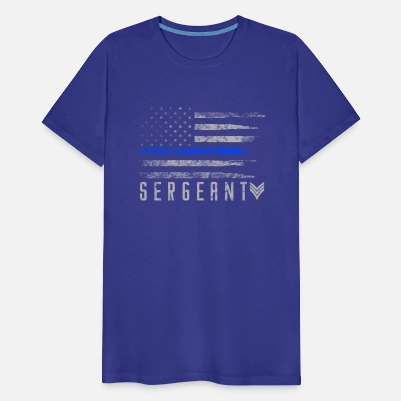 Blue Line American Flag Sergeant For Policemen She
