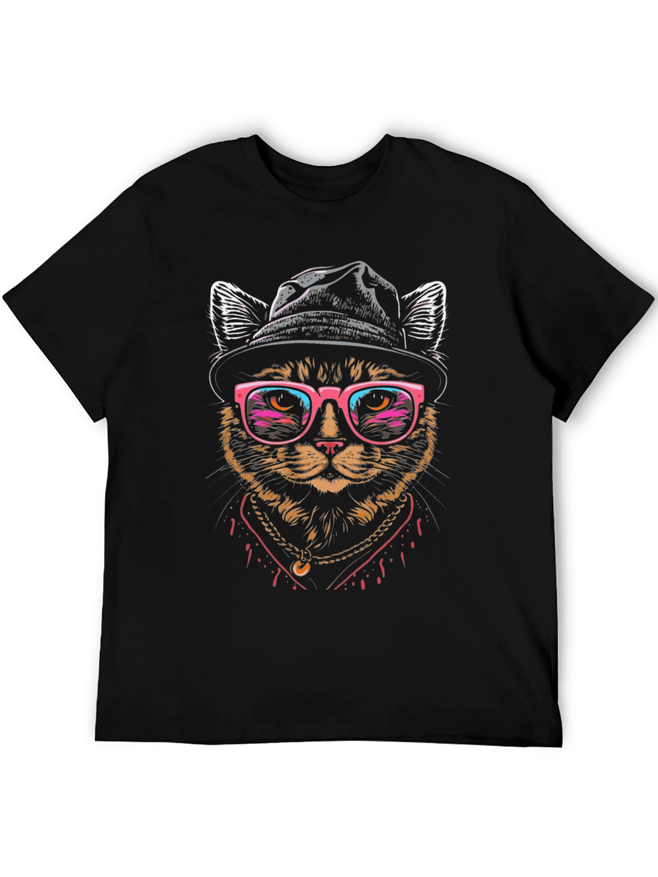 Cool Cat Graphic Tee - Funky Feline Style