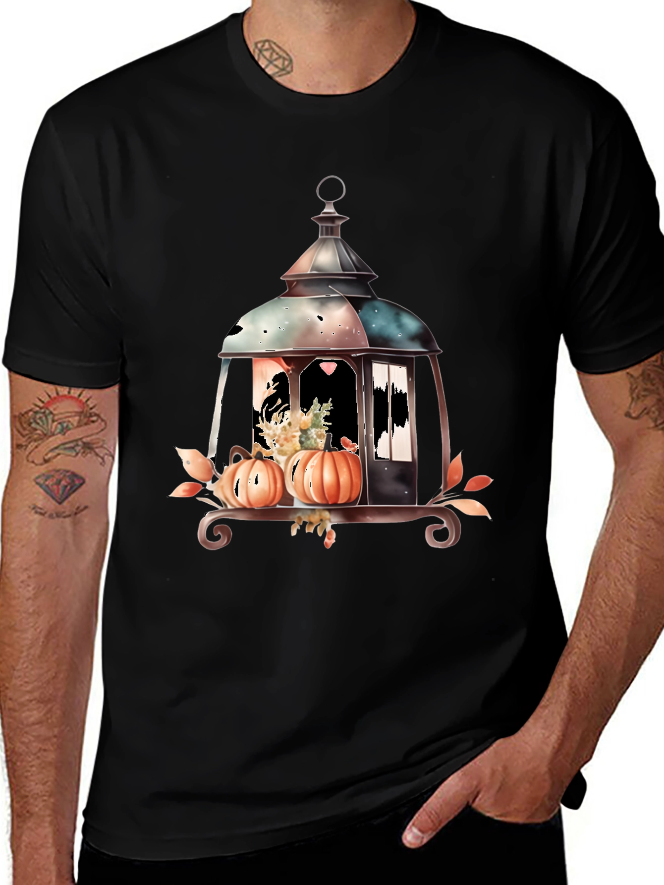 Lantern & Pumpkin Graphic Tee