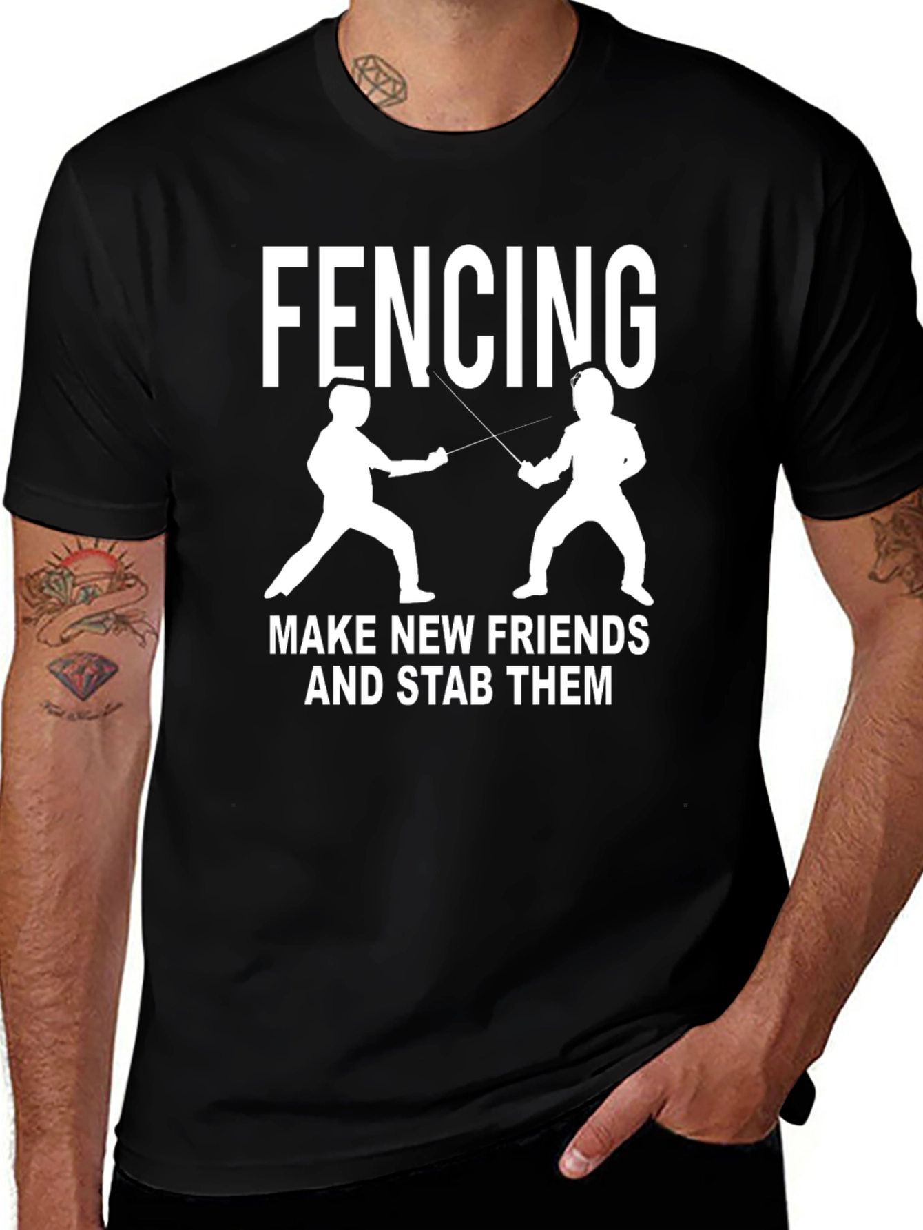 Fencing Make New Friends Funny T-Shirt