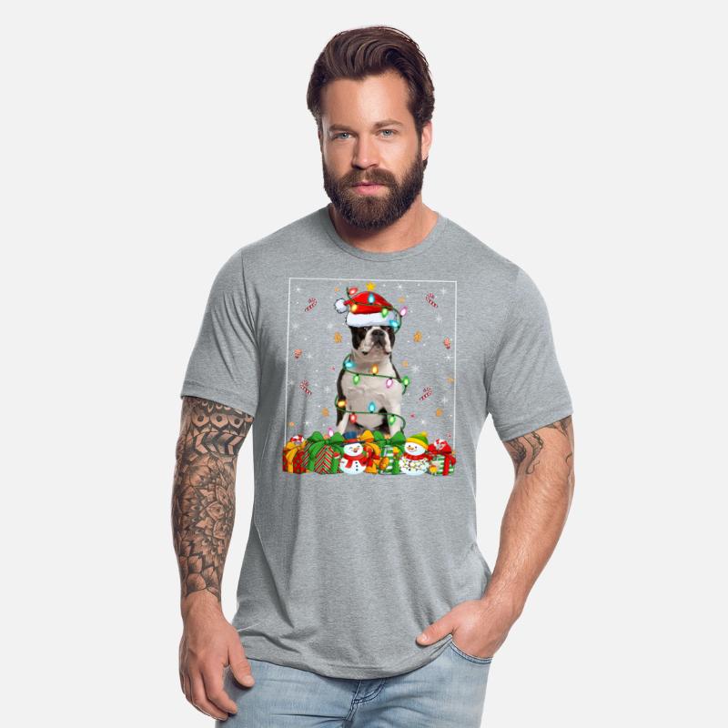 Boston Terrier Dog Christmas Lights