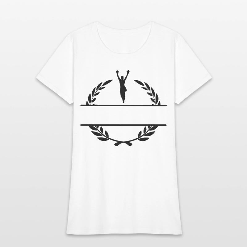 Boxer with hands up winner in laurel wreath