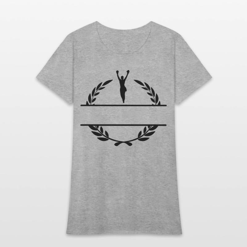 Boxer with hands up winner in laurel wreath