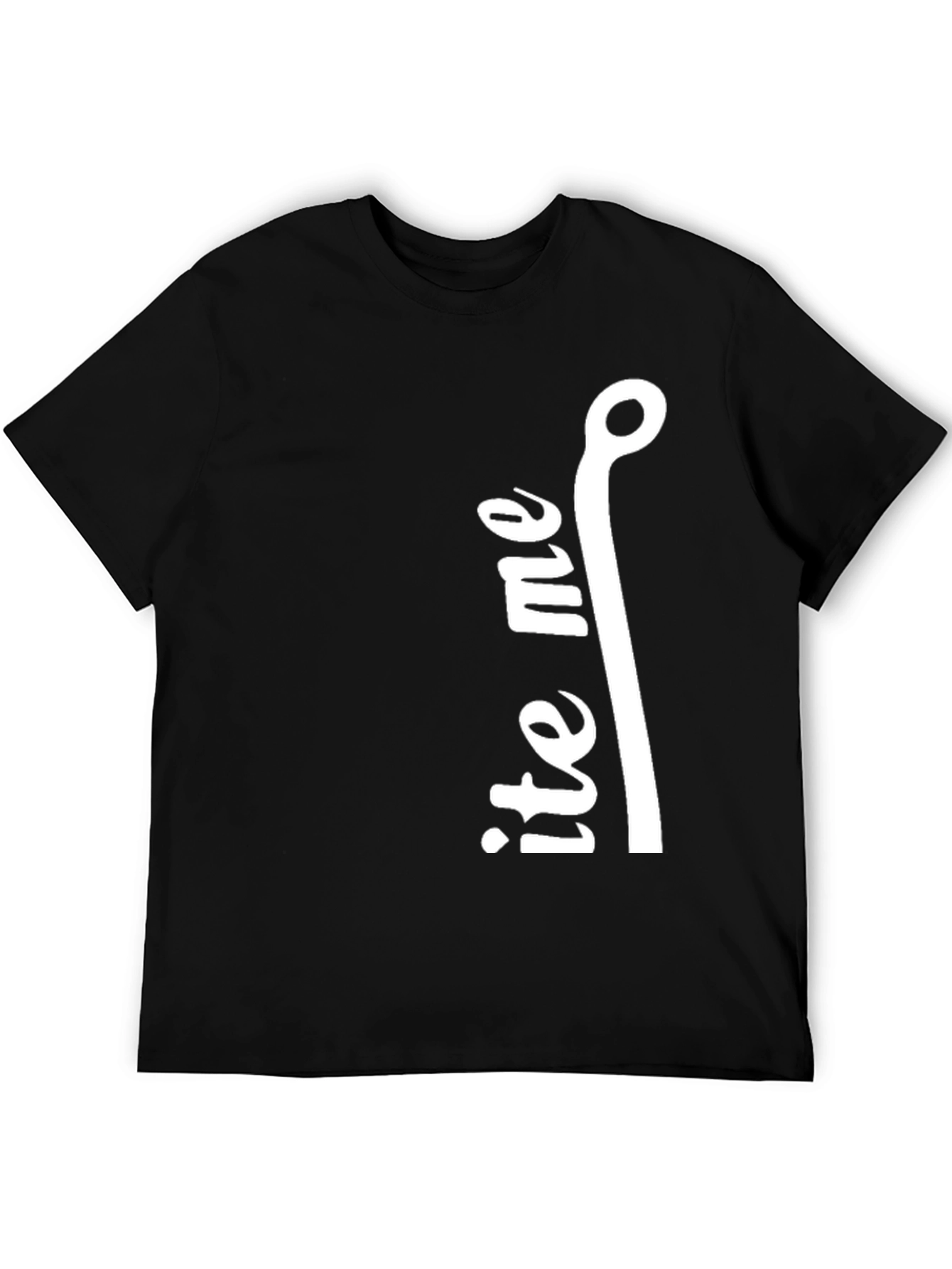 Bite Me Fishing Hook Graphic Tee - Black Cotton