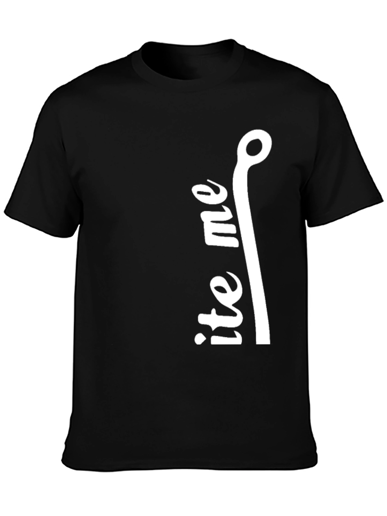 Bite Me Fishing Hook Graphic Tee - Black Cotton