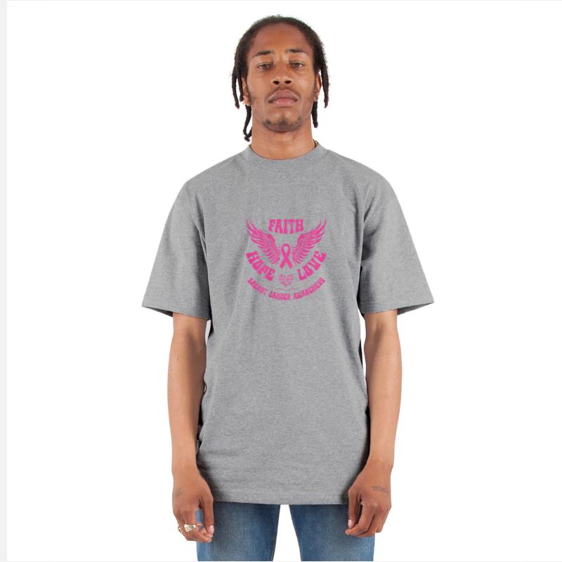 Breast Cancer Faith Hope Love Wings Awareness Retr