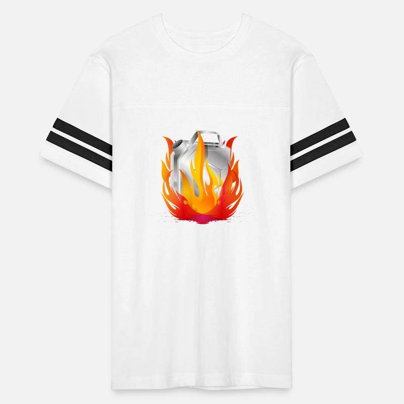 Burning chrome gas can in retro style
