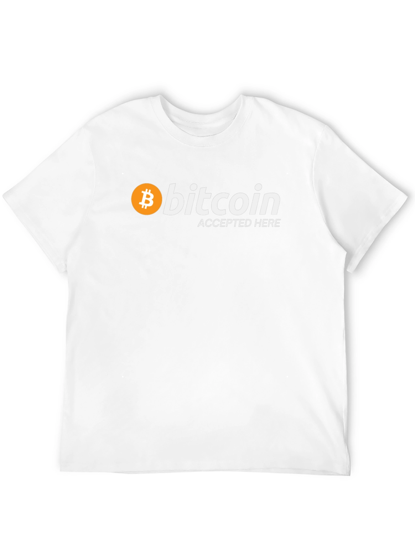 Bitcoin Accepted Here Black T-Shirt Crypto Currency Tee