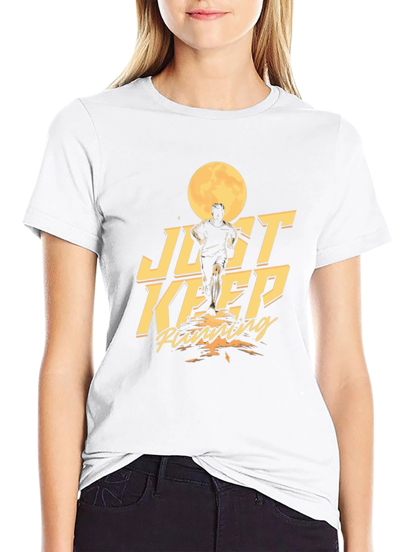 Just Keep Running Graphic Tee - Mens Black T-Shirt