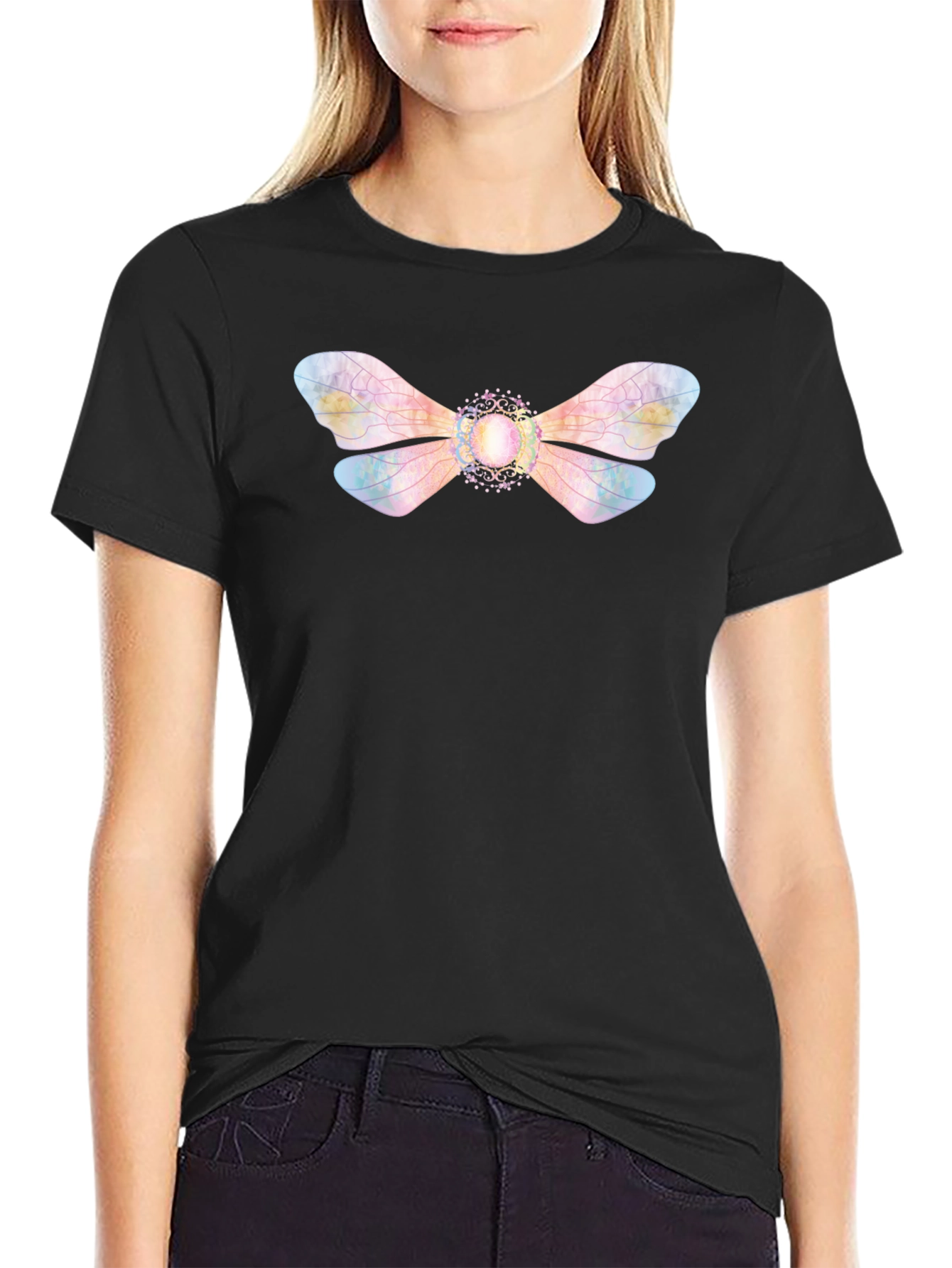 Magical Wings Graphic Black Tee