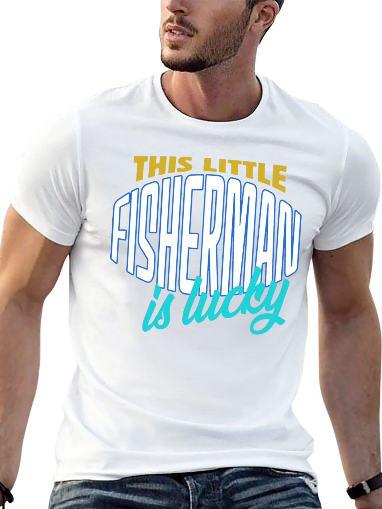 Lucky Fisherman Graphic T-Shirt - Black