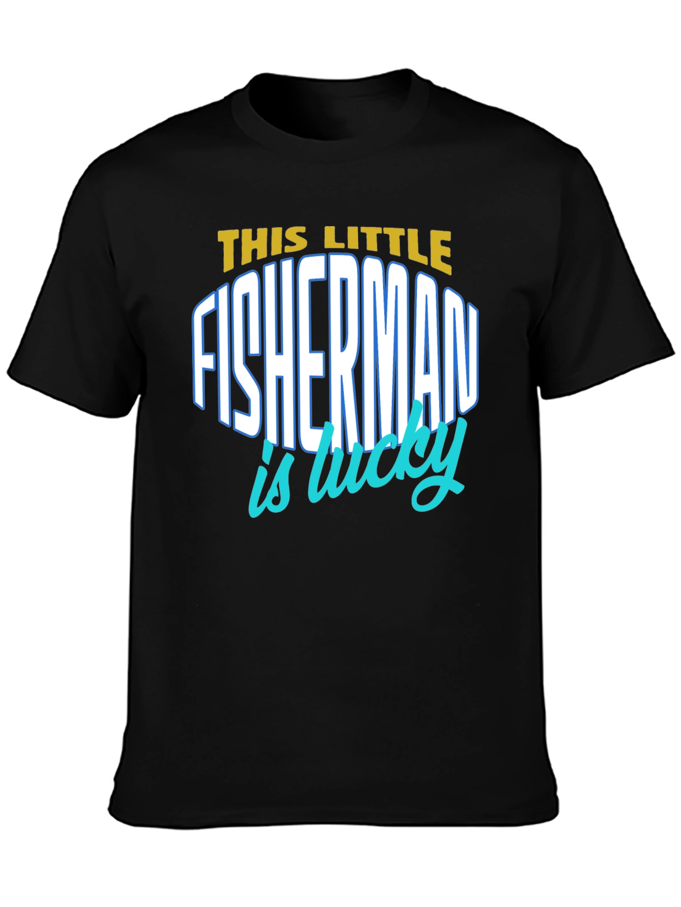 Lucky Fisherman Graphic T-Shirt - Black
