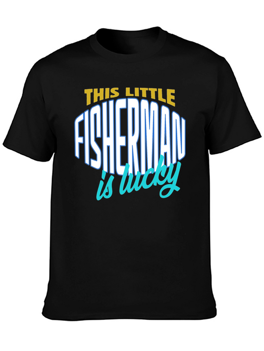 Lucky Fisherman Graphic T-Shirt - Black