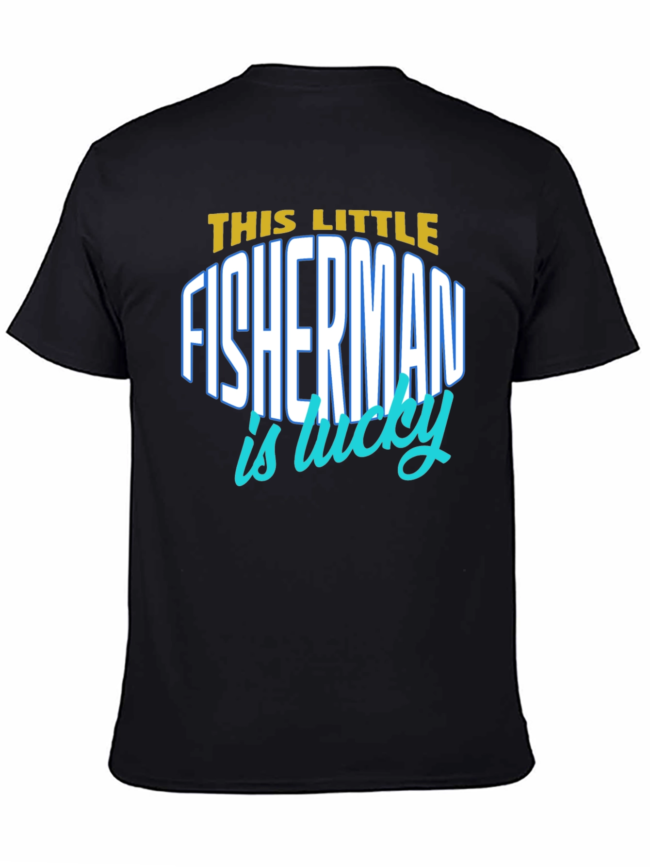 Lucky Fisherman Graphic T-Shirt - Black