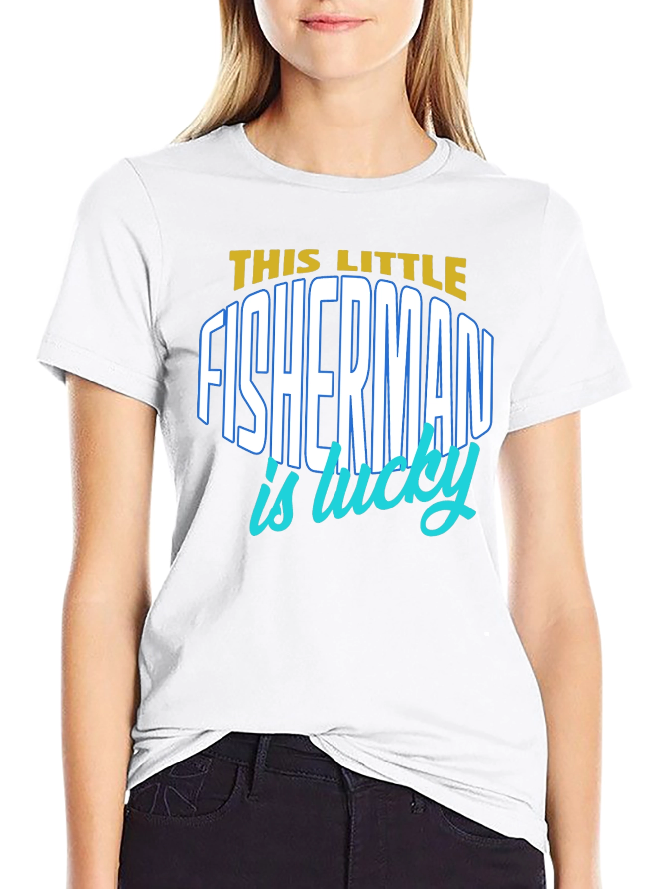 Lucky Fisherman Graphic T-Shirt - Black