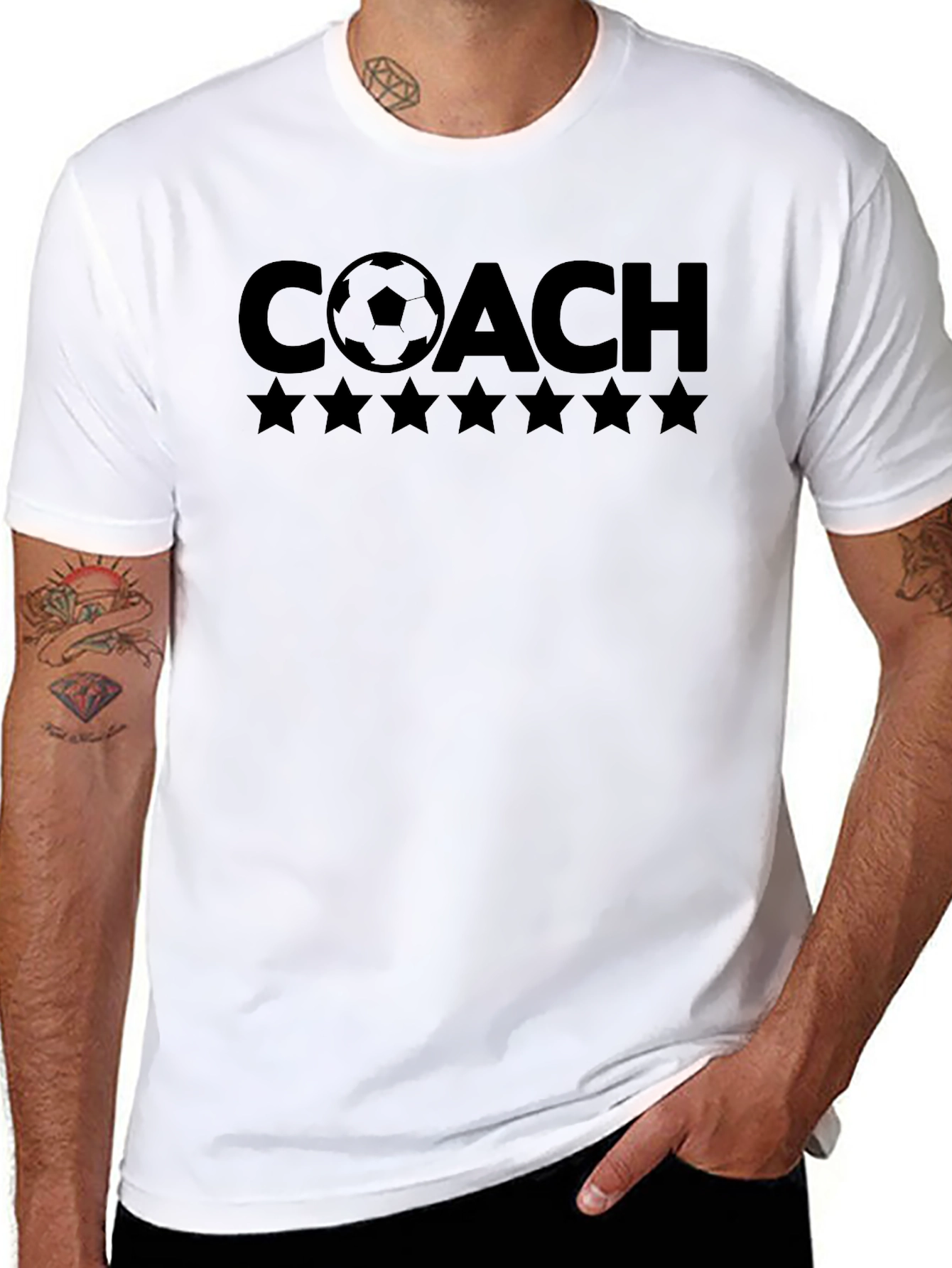 Soccer Coach T-Shirt with Star Design