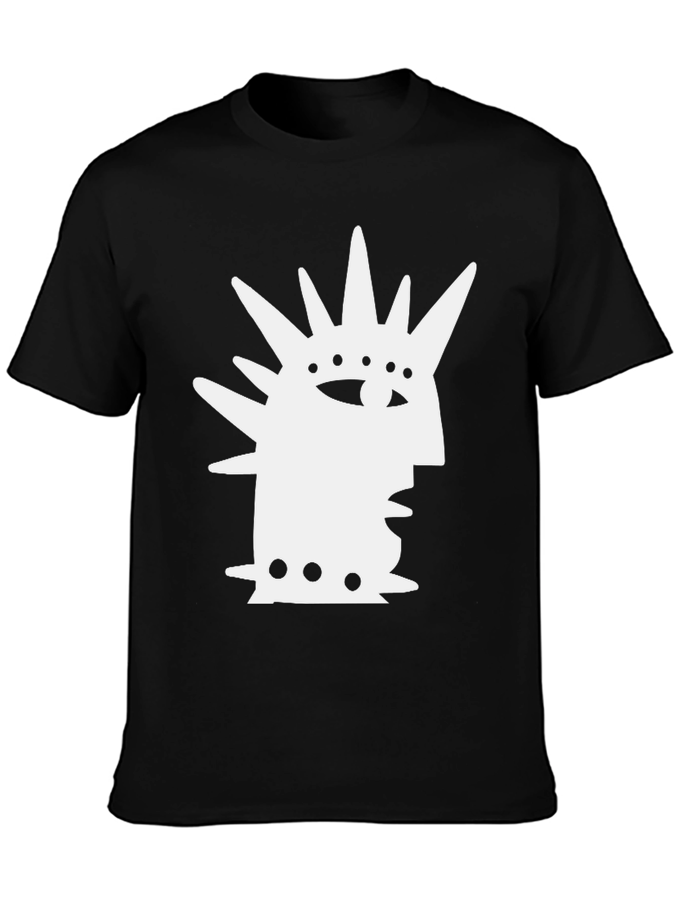 Abstract Punk Rock Graphic T-Shirt - Black