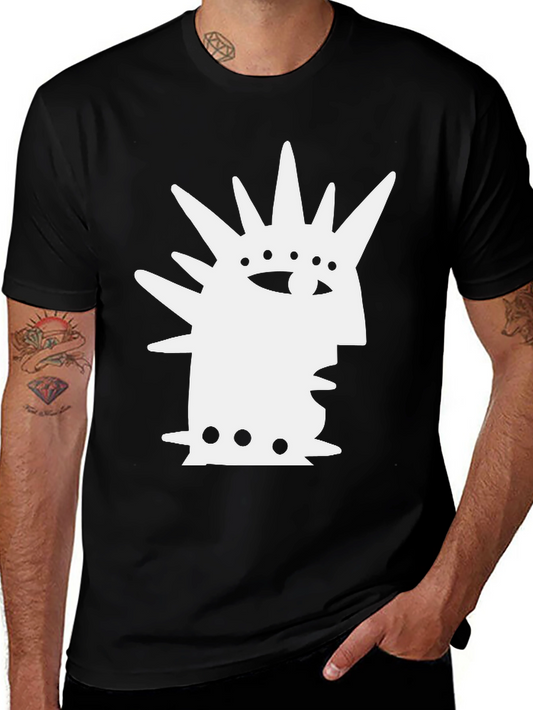Abstract Punk Rock Graphic T-Shirt - Black