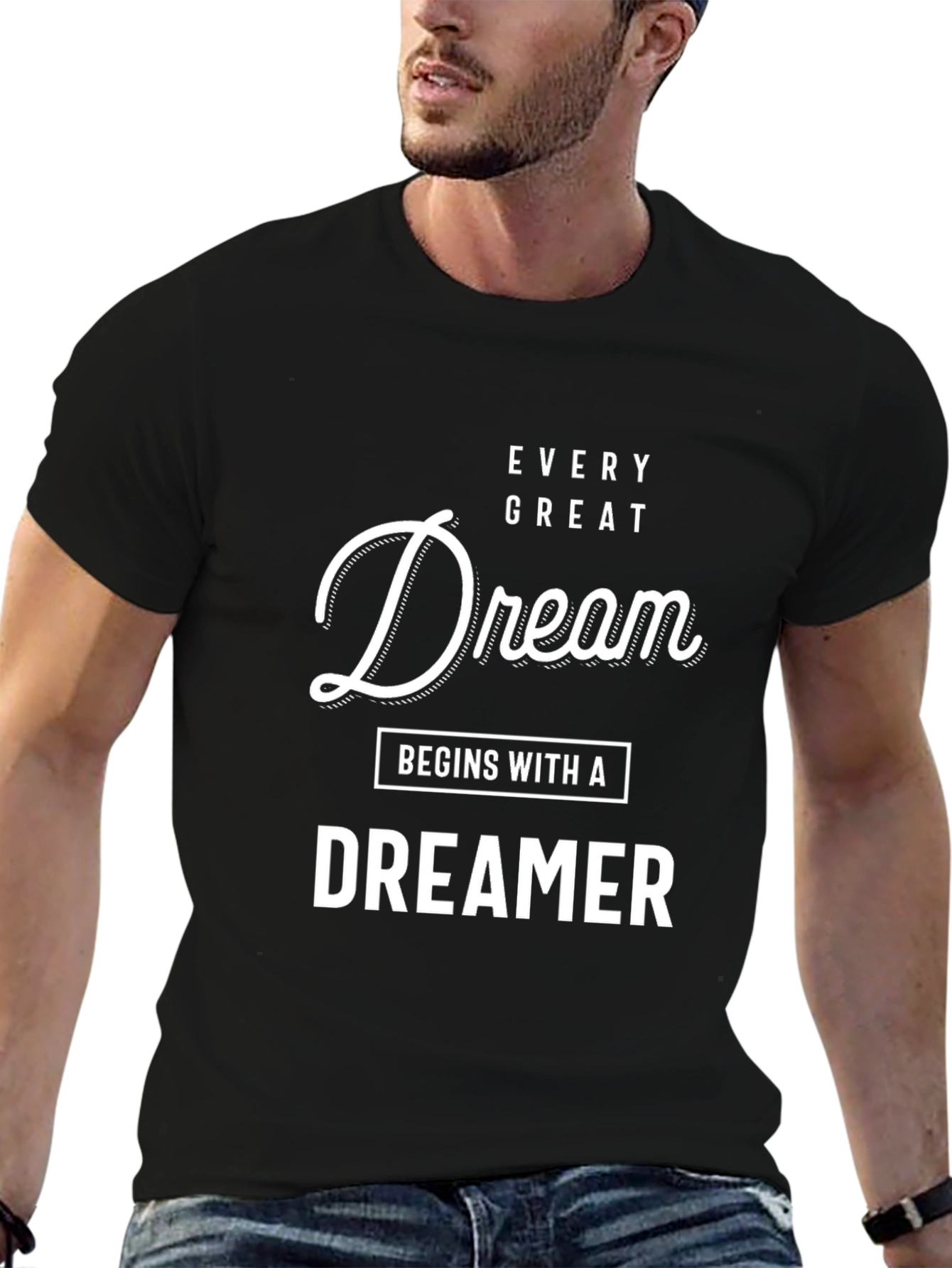 Dreamer Graphic Print Black T-Shirt