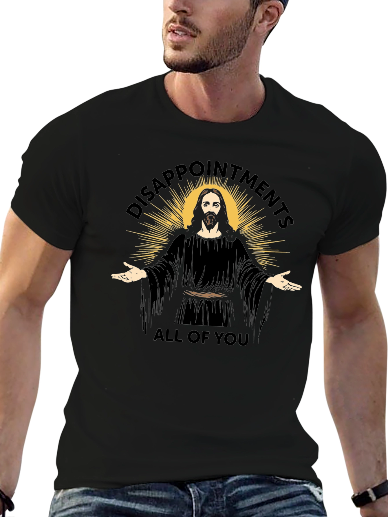 Disappointment Jesus Black Graphic T-Shirt