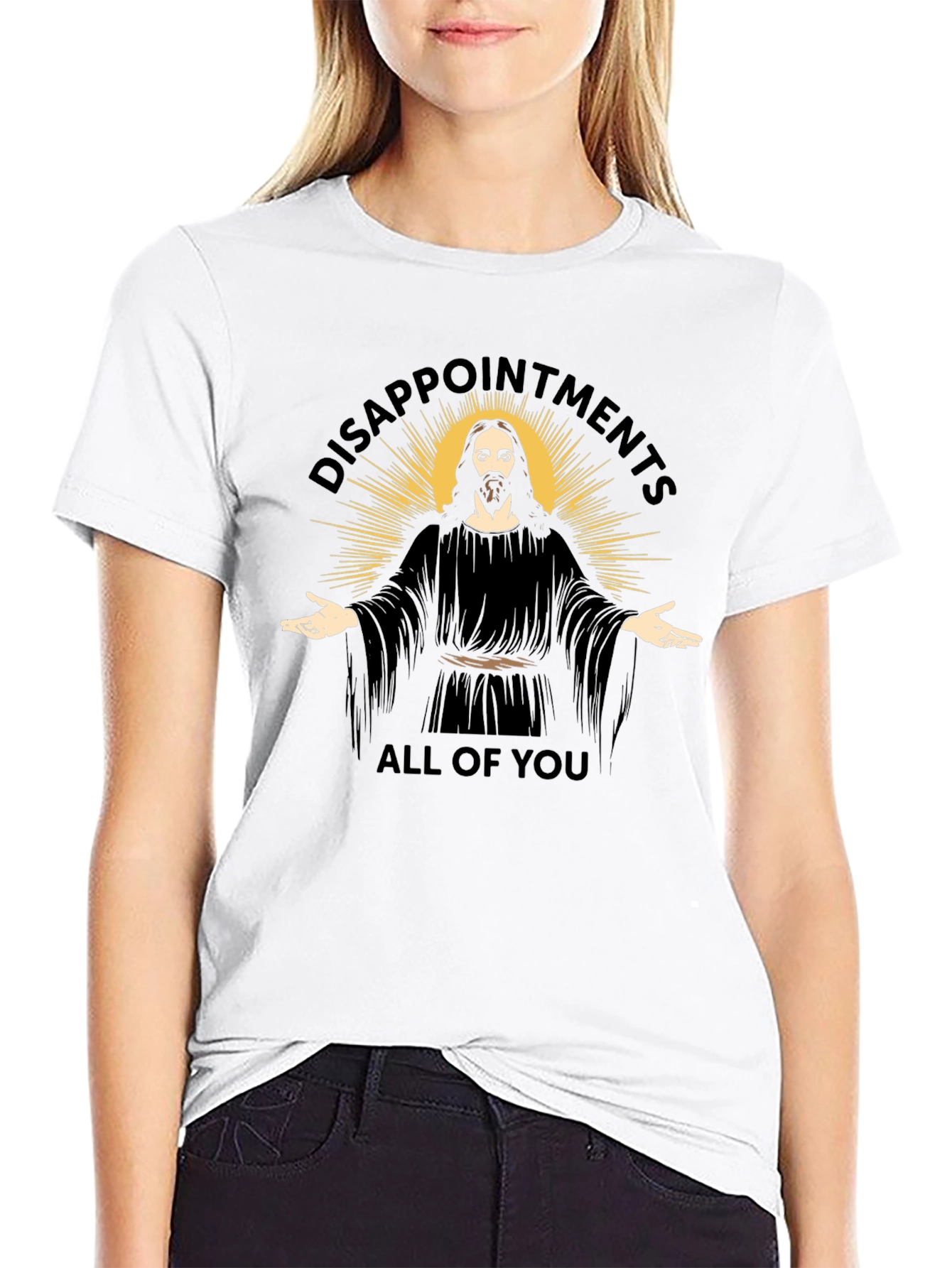 Disappointment Jesus Black Graphic T-Shirt
