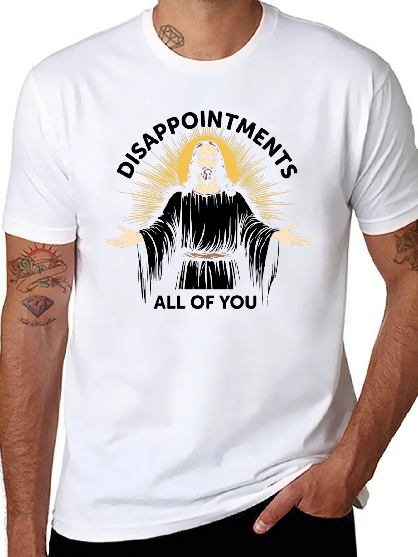 Disappointment Jesus Black Graphic T-Shirt