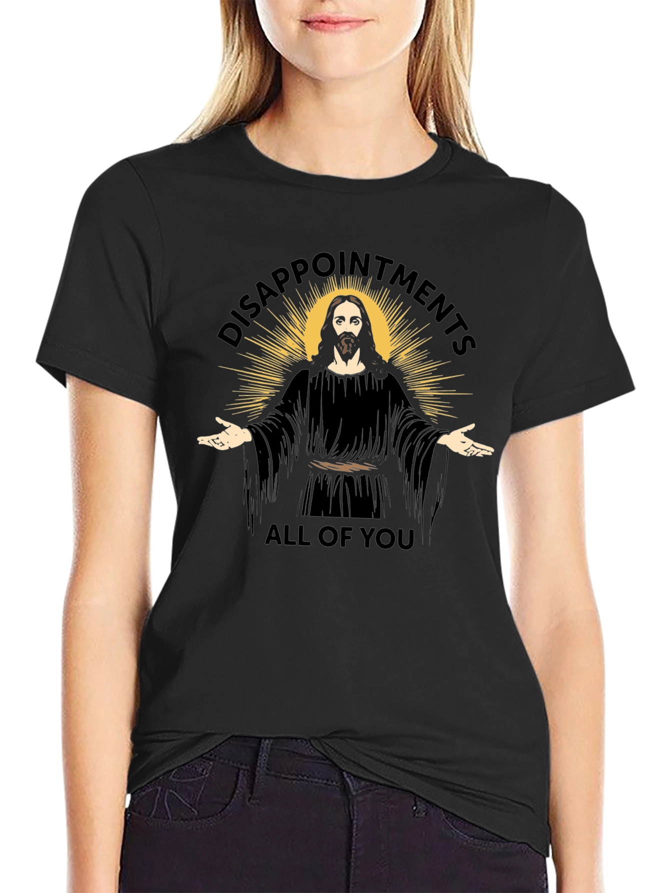 Disappointment Jesus Black Graphic T-Shirt