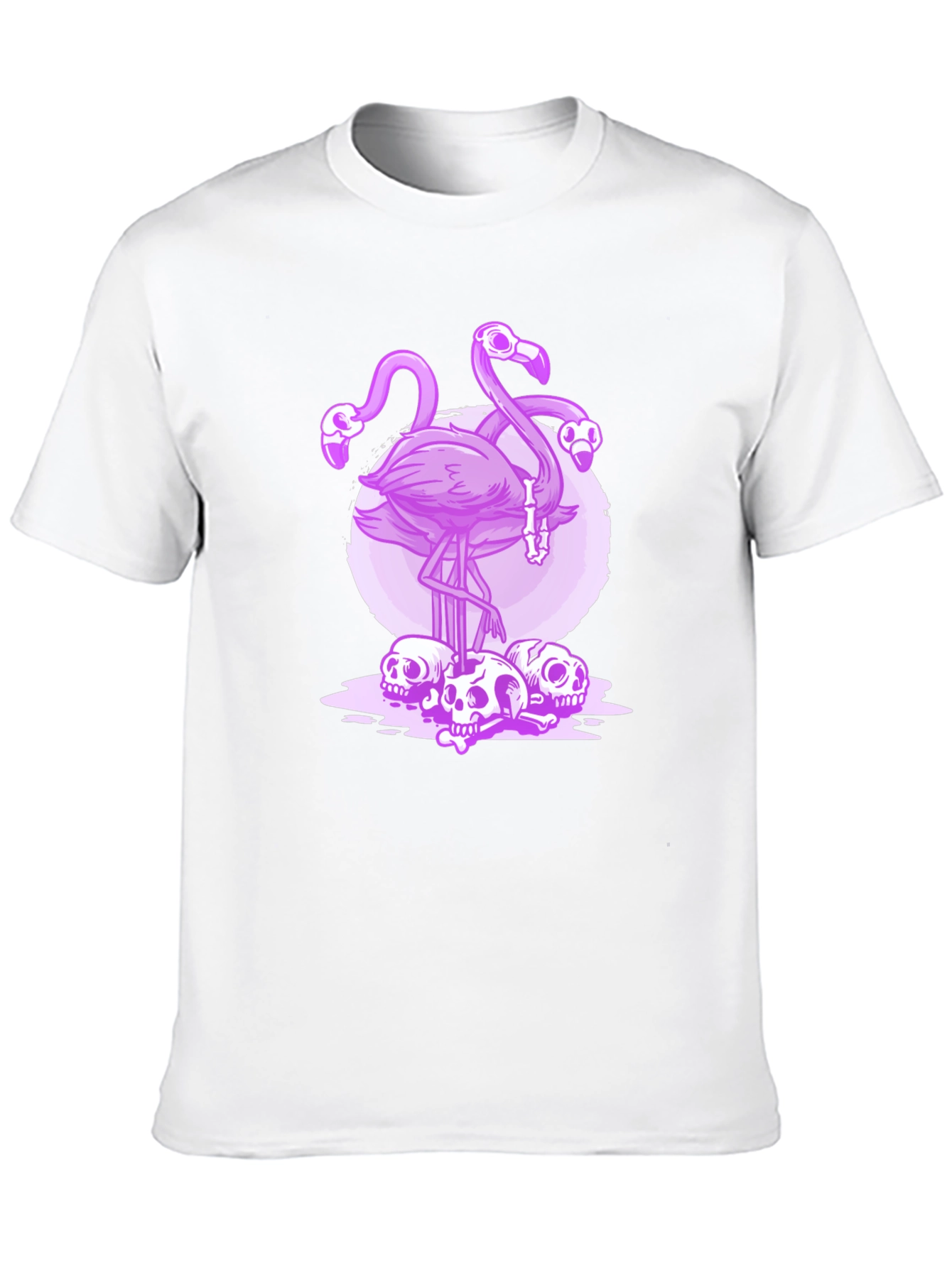 Flamingo Skulls Graphic Tee - Mens Black T-Shirt