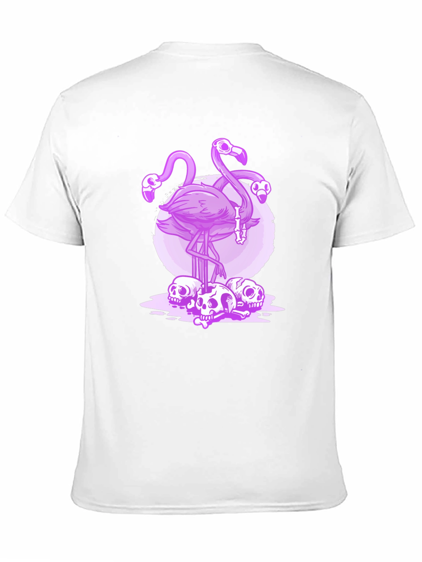 Flamingo Skulls Graphic Tee - Mens Black T-Shirt