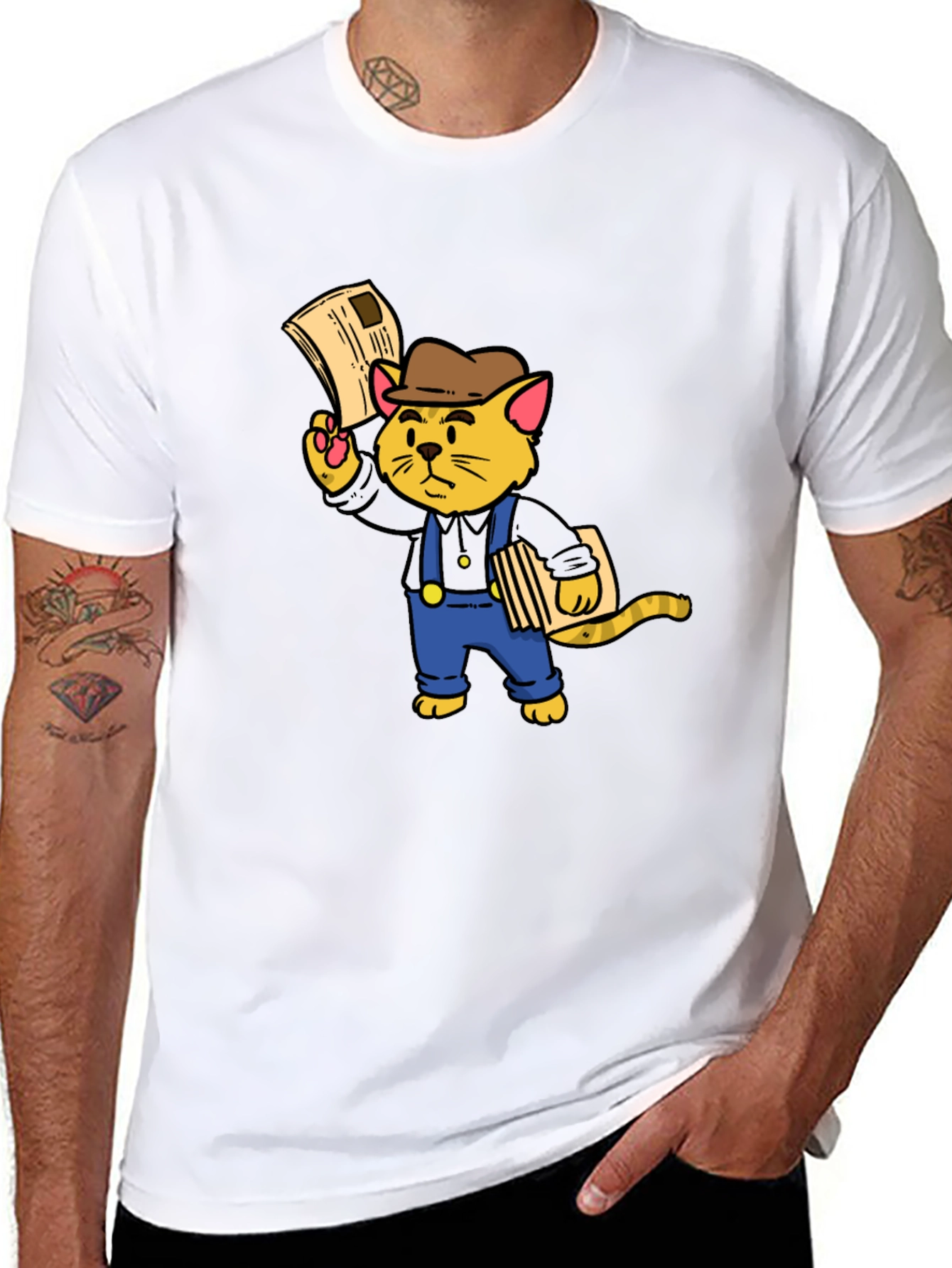 News Cat T-Shirt - Black