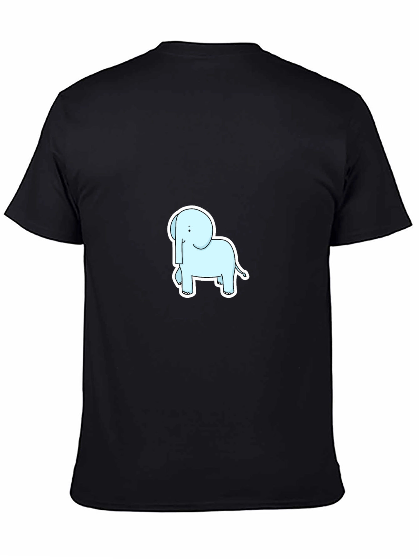 Cute Elephant Graphic Tee - Black Cotton Shirt