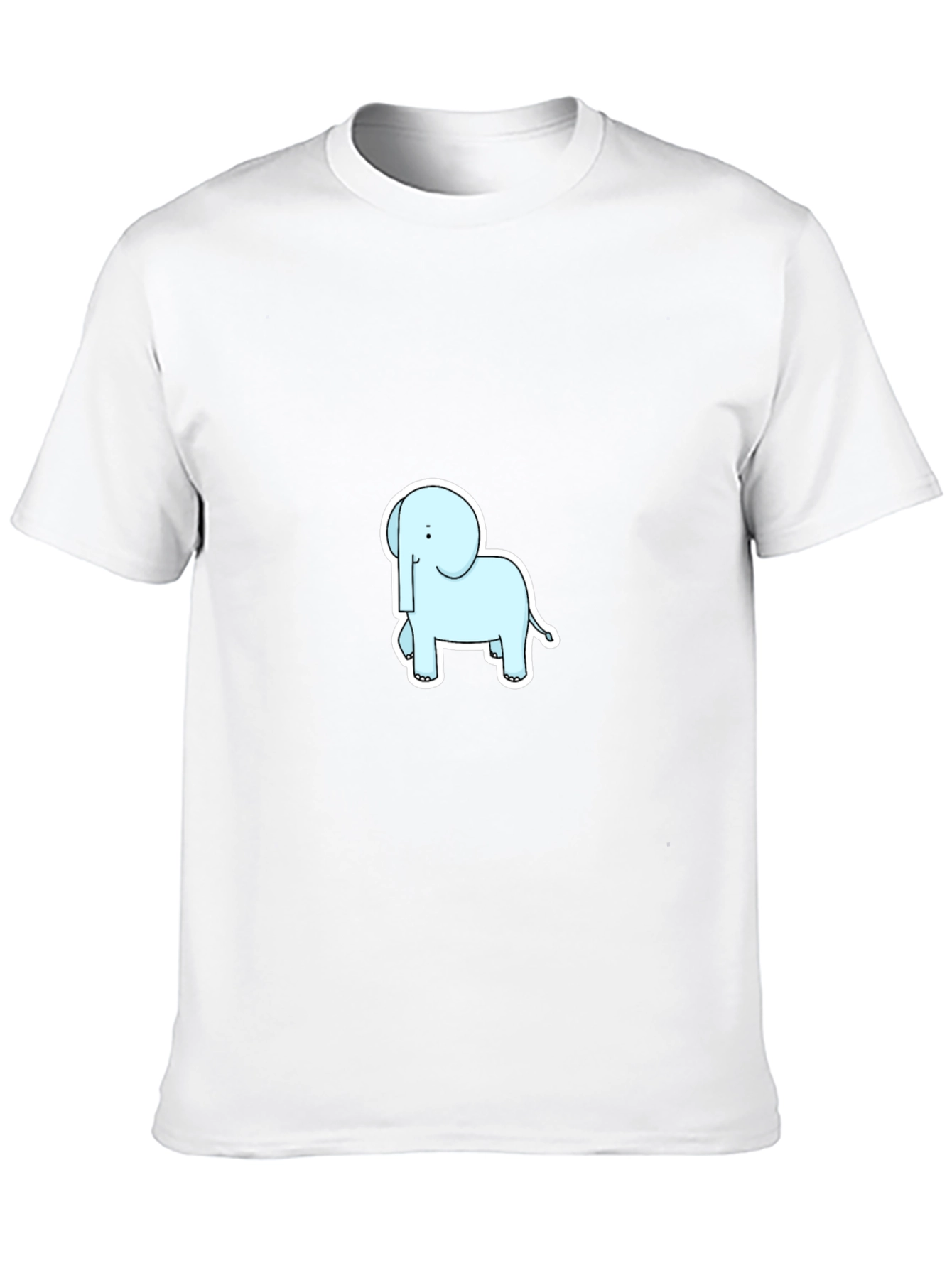 Cute Elephant Graphic Tee - Black Cotton Shirt
