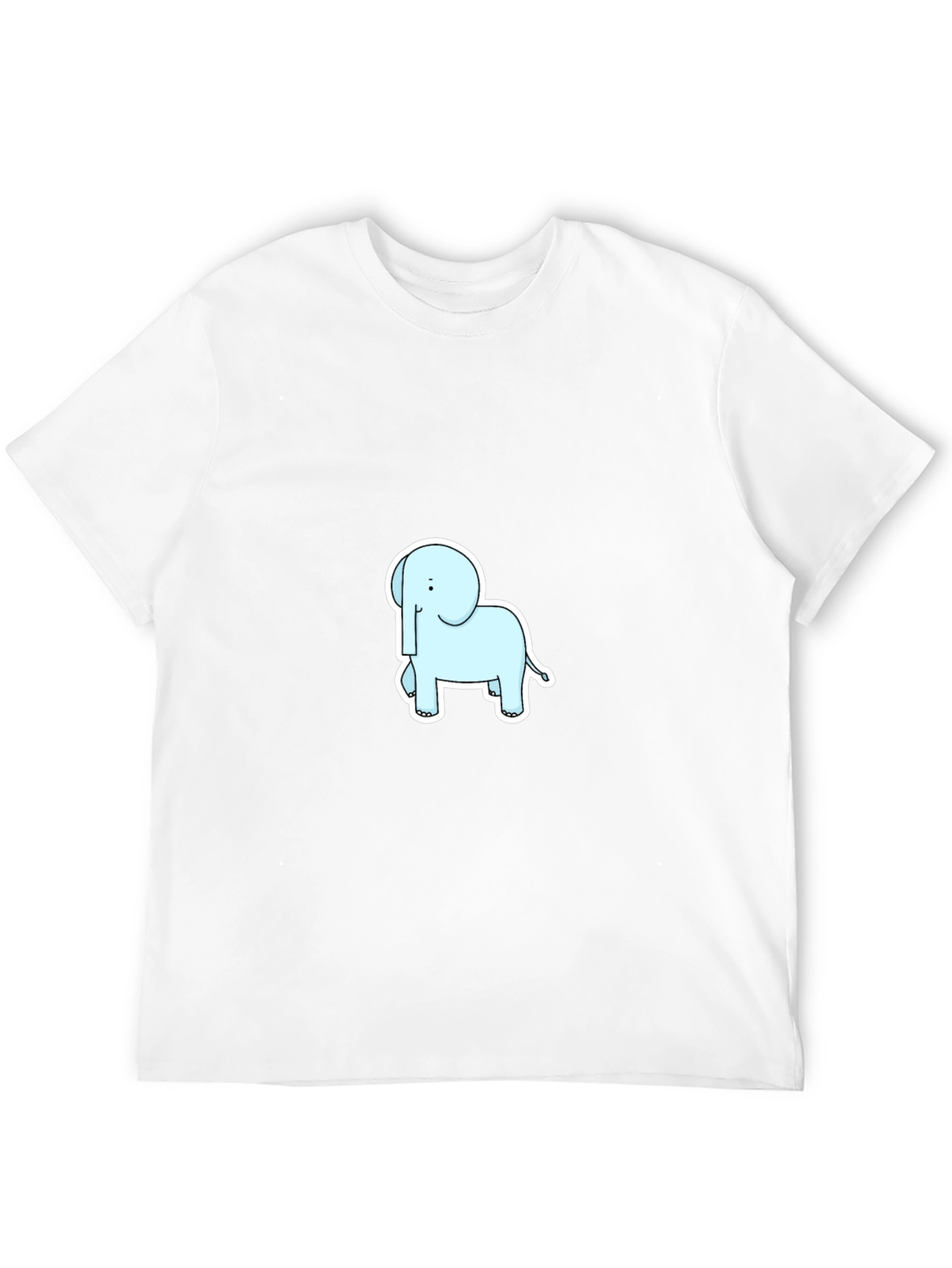Cute Elephant Graphic Tee - Black Cotton Shirt