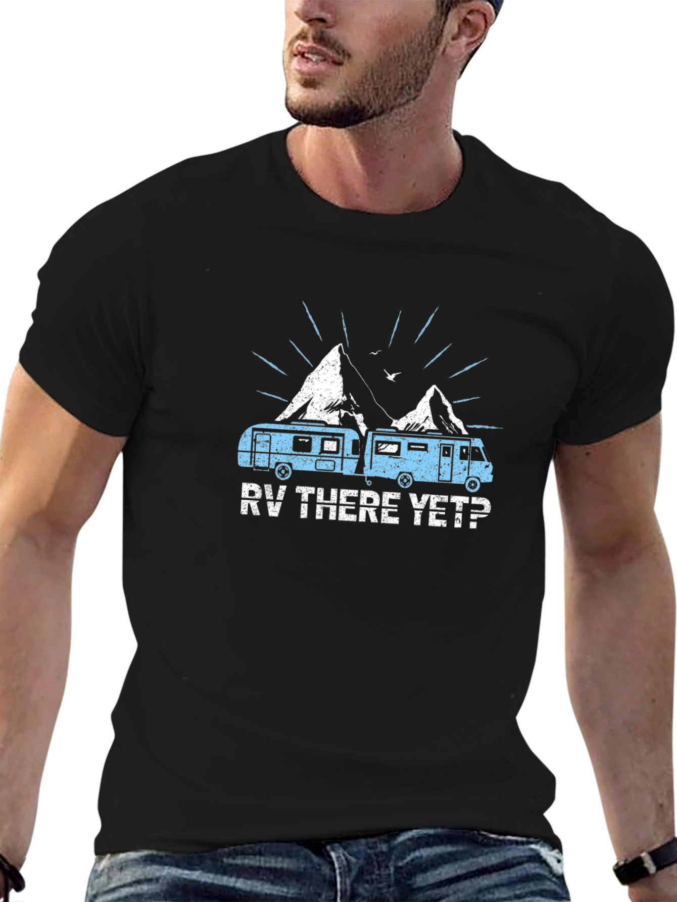 RV There Yet? Black Graphic T-Shirt