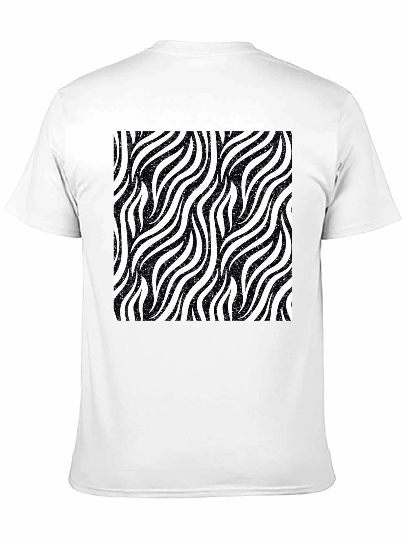 Zebra Stripe Pattern Black T-Shirt