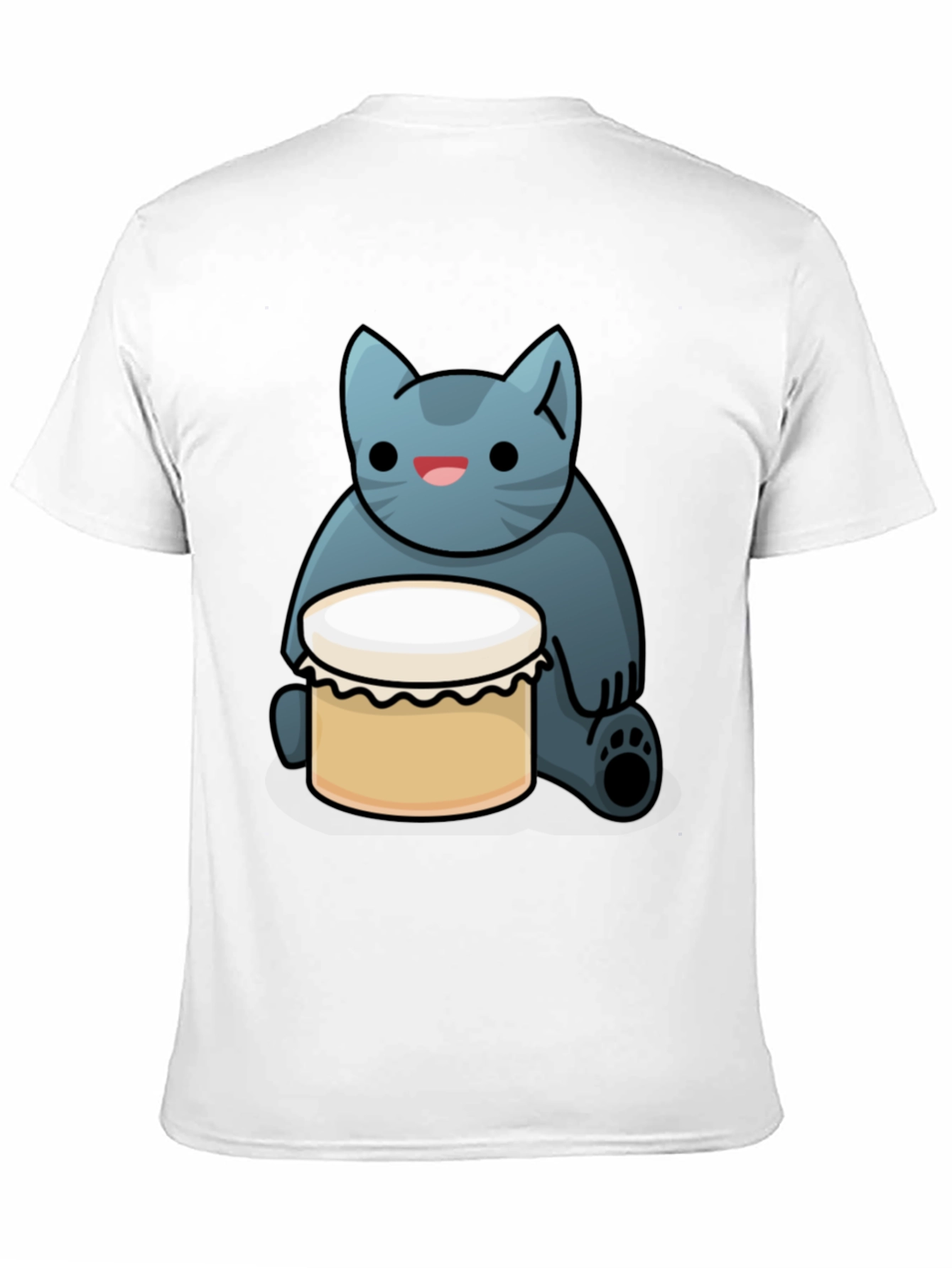 Cat Drum T-Shirt - Black Fun Graphic Tee