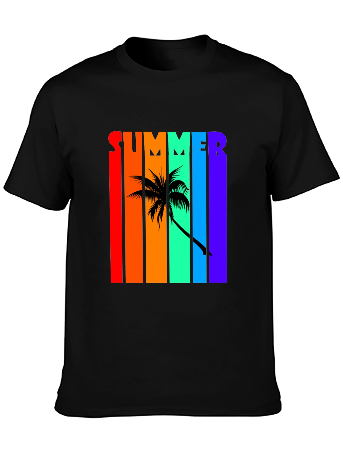 Summer Palm Tree Rainbow T-Shirt