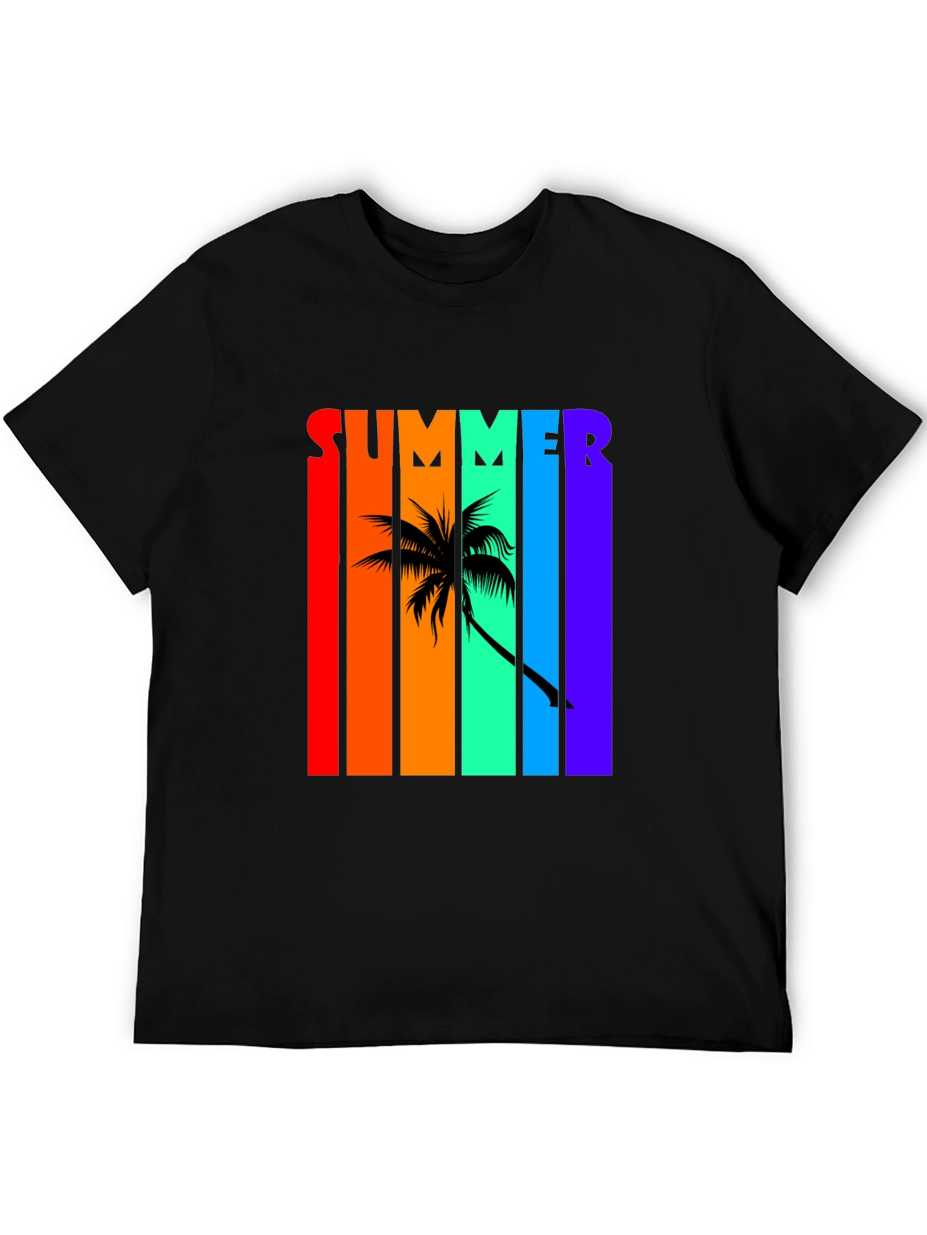 Summer Palm Tree Rainbow T-Shirt