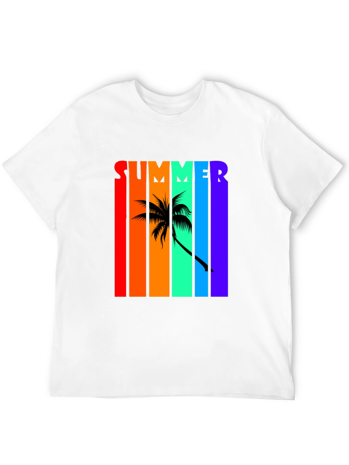 Summer Palm Tree Rainbow T-Shirt