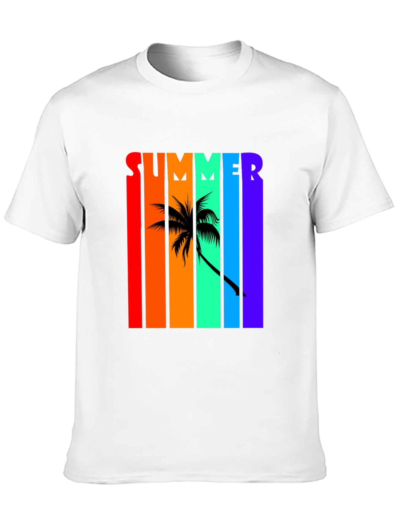 Summer Palm Tree Rainbow T-Shirt