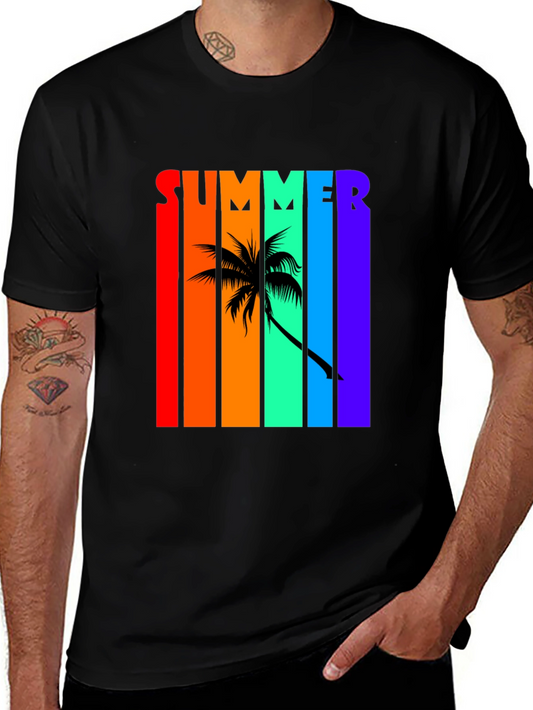 Summer Palm Tree Rainbow T-Shirt